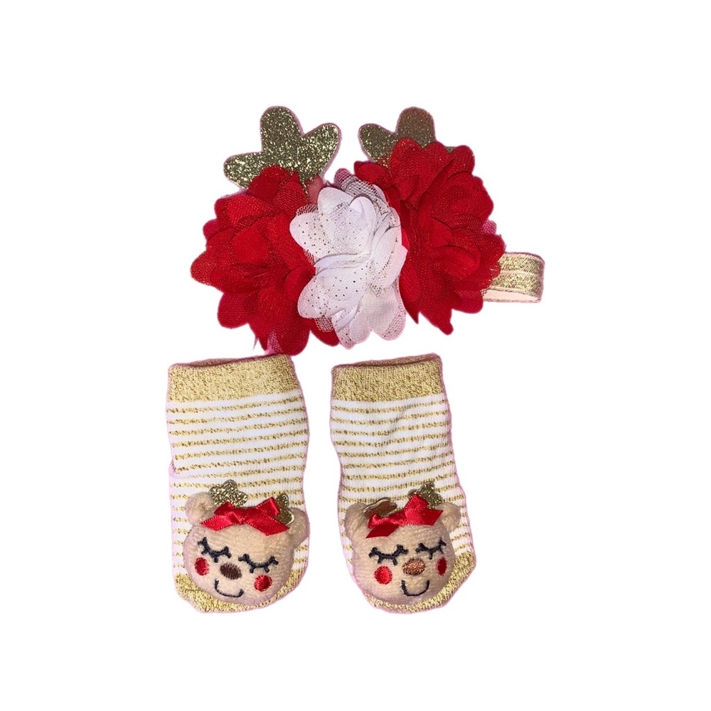 Reindeer Headband & Bootie Set